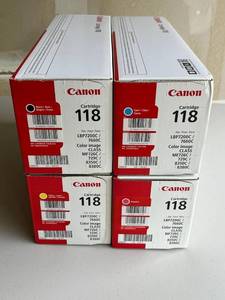 Canon 118 Standard Yield Toner Lot #4 - Black, Cyan, Yellow, and Magenta ($400 Retail).
