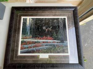 Al Agnew Sudden Encounter Moose Art Print 28 x 26