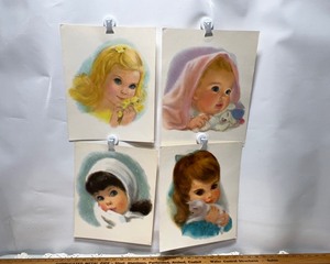 lot 168 image: Vintage Tissue Girls Prints