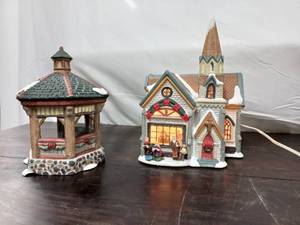 Christmas Village Accessories Church & Gazebo