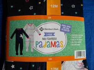 Brand New   Members Mark Pajamas Brand New Size 12M