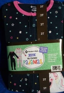 Brand New   Members Mark Pajamas Brand New Size 3T (2 Items Per Package)