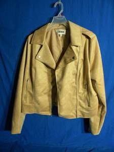 Brand New   BB Dakota by Steve Madden Ladies Faux Suede Moto Jacket Tan XXL NWT