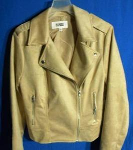 Brand New   BB Dakota by Steve Madden Ladies Faux Suede Moto Jacket Tan XL