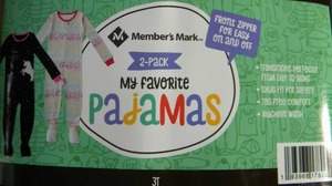Brand New   Members Mark Pajamas Brand New Size 3T (2 Each Per Package)