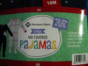 Brand New   Members Mark Pajamas Brand New Size 18M