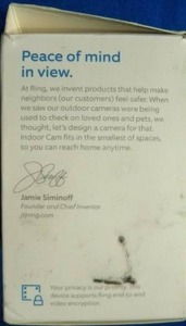 Open Box Item Ring Indoor Camera - Black