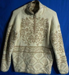 NEW WITH TAGS KNOX ROSE QUARTER ZIP SHERPA PULLOVER IVORY TAN MEDIUM
