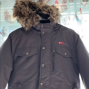 North Sportif Faux Fur Hooded Gray Coat Boys Size Medium ((Read Description))