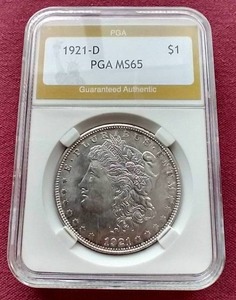 Slabbed 1921-D Morgan Dollar