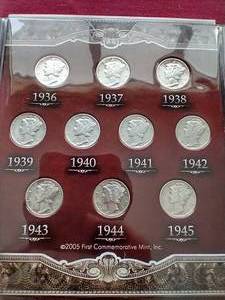 Last 10 Years of Mercury Dimes Collection