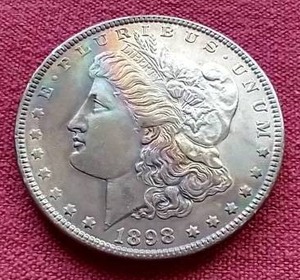 1898 Morgan Dollar - Rainbow Toning