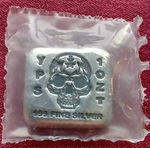 1 oz. Poured Silver Skull Bar