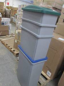5 Slim Waste Bins, 1 Recycling Top...