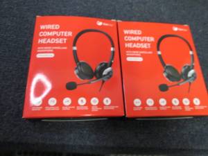 2 Wired Computer Headsets...