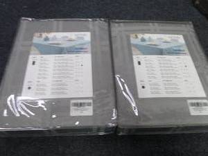 2- 60x104 inch Grey Tablecloths...