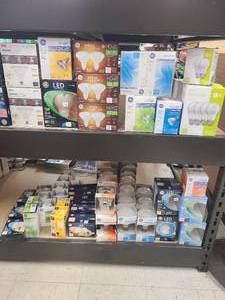 Large Variety of light bulbs - 2 shelf contents