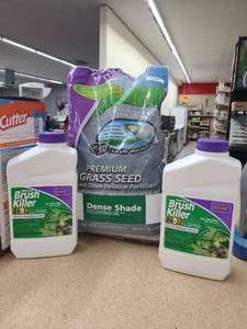 2 Bags Dense Shade Grass Seed & Brush Killer