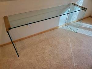 Glass And Brass Hallway Table
