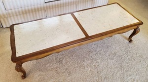 Coffee Table With Travertine Inserts