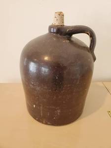 Old Ceramic Stoneware Whiskey Jug