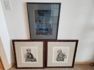 Three Framed Asian Style Art Prints