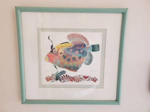 Framed Clown Triggerfish Print