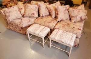 Sofa With Two Footstools
