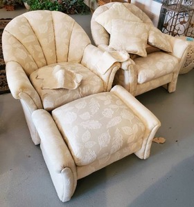 Two Chairs And An Ottoman