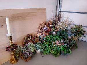 Collection Of Faux Flowers And Plants