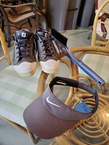 Footjoy Golf Shoes And Nike Visor Ice Scraper