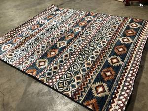 lot 4 image: Ottomanson Rosalynn NavyMulti-Color 8 ft. x 10 ft. Global Low Pile Area Rug review pictures