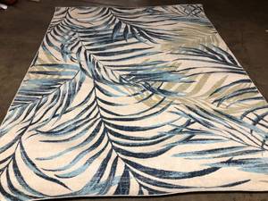 lot 6 image: Tommy Bahama  Malibu Palm Springs 8 x 7 IvoryAqua Blue IndoorOutdoor FloralBotanical Area Rug review pictures