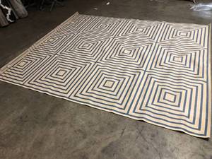 lot 11 image: Safavieh Linden CreamBlue 9 ft. x 12 ft. Geometric Area Rug See Pictures