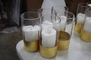 lot 601 image: Lot of (5) 8 Glass Candle Holders