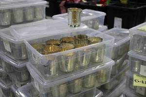 lot 650 image: Lot of (24) 3 SilverGold Candle Holders
