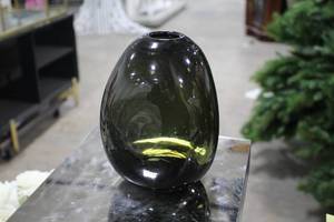lot 683 image: Lot of (2) 6-12 Black Glass Vases