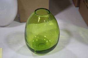 lot 699 image: Lot of (2) 8 Light Green Glass Vases