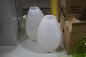 lot 702 image: Lot of (2) 10-12 White Vases