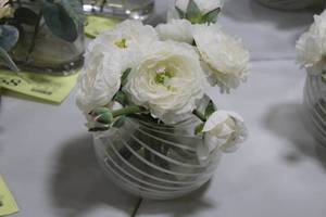 lot 771 image: 8 Faux Floral Arrangement Dcor with Vase