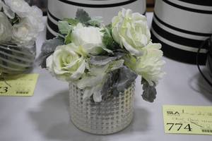 lot 774 image: 10 Faux Floral Arrangement Dcor with Vase