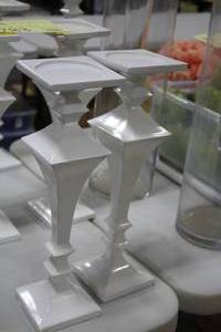 lot 782 image: Lot of (2) 15 Ceramic Candle Stands