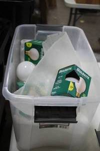 lot 836 image: Lot of (25) Bulbrite 25W 120V G25 White Globe Light Bulbs