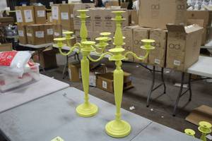 lot 868 image: Lot of (2) 29 Yellow Candelabras