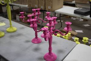 lot 872 image: Lot of (2) 16 Pink Candelabras