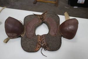 lot 887 image: Vintage Leather Football Shoulder Pads