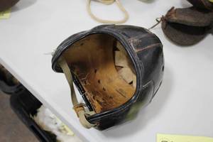 lot 888 image: Vintage Leather Football Helmet