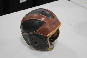 lot 889 image: Vintage Olympian Leather Football Helmet