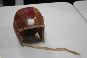 lot 890 image: Vintage Progressive Leather Football Helmet