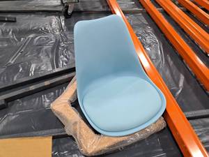 lot 591 image: 32 Teal Padded Dining Chair (unassembled)